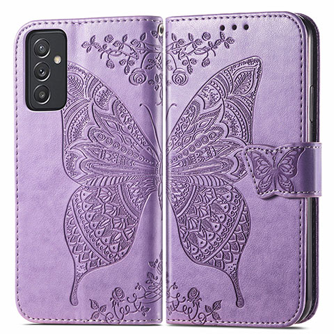 Custodia Portafoglio In Pelle Farfalla Cover con Supporto per Samsung Galaxy S23 FE 5G Lavanda