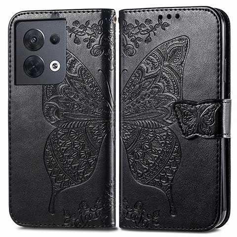 Custodia Portafoglio In Pelle Farfalla Cover con Supporto per Xiaomi Redmi Note 13 5G Nero