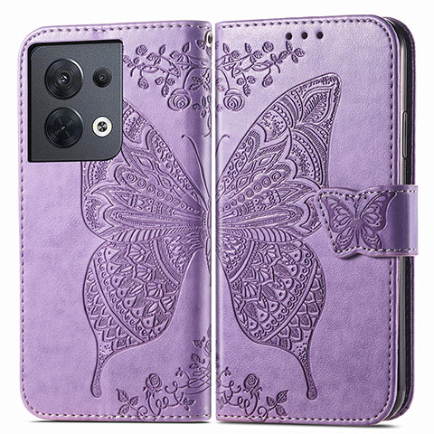 Custodia Portafoglio In Pelle Farfalla Cover con Supporto per Xiaomi Redmi Note 13 Pro 5G Lavanda