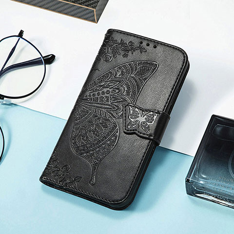 Custodia Portafoglio In Pelle Farfalla Cover con Supporto S01D per Huawei Honor 80 Pro Flat 5G Nero