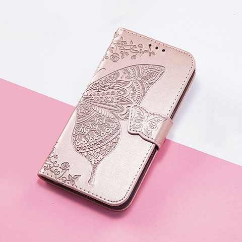 Custodia Portafoglio In Pelle Farfalla Cover con Supporto S01D per Huawei Nova 9 Pro Oro Rosa