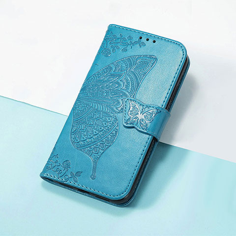 Custodia Portafoglio In Pelle Farfalla Cover con Supporto S01D per Huawei Nova Y61 Blu