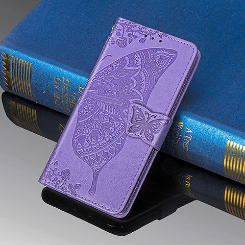 Custodia Portafoglio In Pelle Farfalla Cover con Supporto S01D per Samsung Galaxy S24 Ultra 5G Lavanda