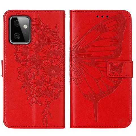 Custodia Portafoglio In Pelle Farfalla Cover con Supporto Y01B per Motorola Moto G Power 5G (2023) Rosso