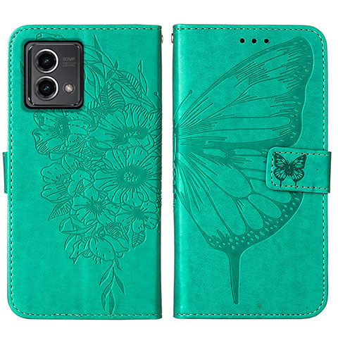 Custodia Portafoglio In Pelle Farfalla Cover con Supporto Y01B per Motorola Moto G Stylus (2023) 4G Verde