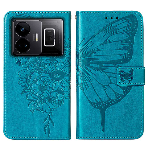 Custodia Portafoglio In Pelle Farfalla Cover con Supporto Y01B per Realme GT Neo5 240W 5G Blu