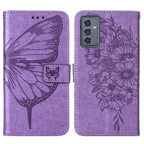 Custodia Portafoglio In Pelle Farfalla Cover con Supporto Y01B per Samsung Galaxy A15 4G Lavanda