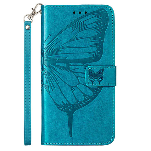 Custodia Portafoglio In Pelle Farfalla Cover con Supporto Y01B per Samsung Galaxy A23 5G Blu