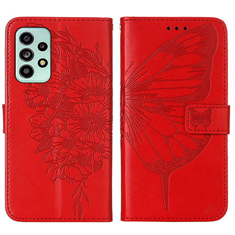 Custodia Portafoglio In Pelle Farfalla Cover con Supporto Y01B per Samsung Galaxy A53 5G Rosso