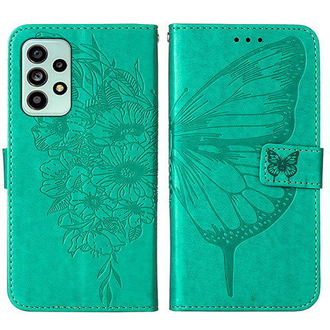 Custodia Portafoglio In Pelle Farfalla Cover con Supporto Y01B per Samsung Galaxy A53 5G Verde