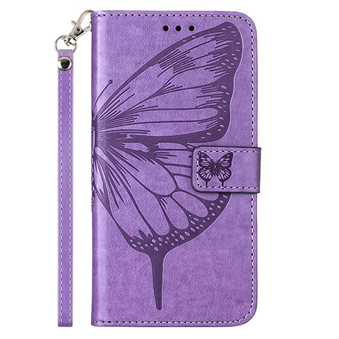 Custodia Portafoglio In Pelle Farfalla Cover con Supporto Y01B per Samsung Galaxy A73 5G Lavanda