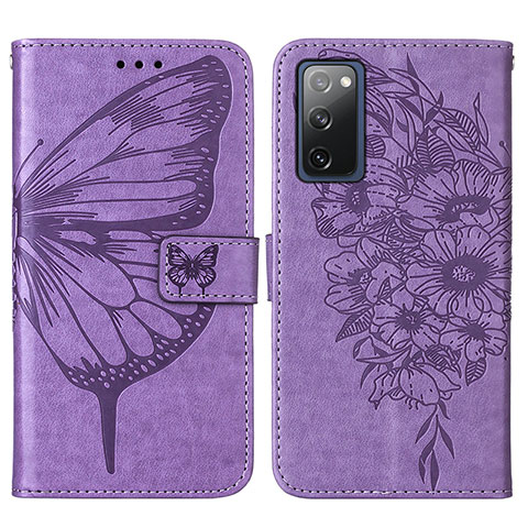 Custodia Portafoglio In Pelle Farfalla Cover con Supporto Y01B per Samsung Galaxy S20 Lite 5G Lavanda