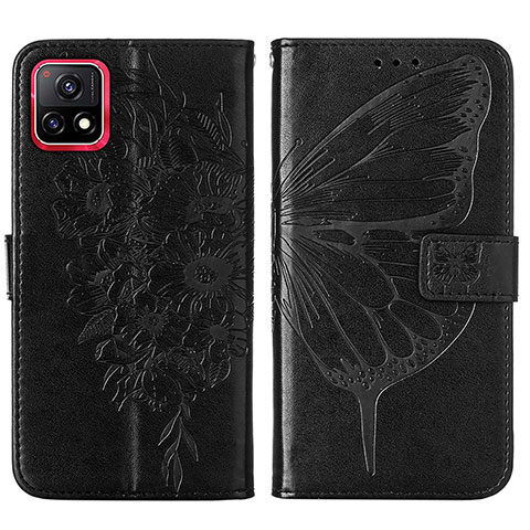 Custodia Portafoglio In Pelle Farfalla Cover con Supporto Y01B per Vivo Y52s 5G Nero