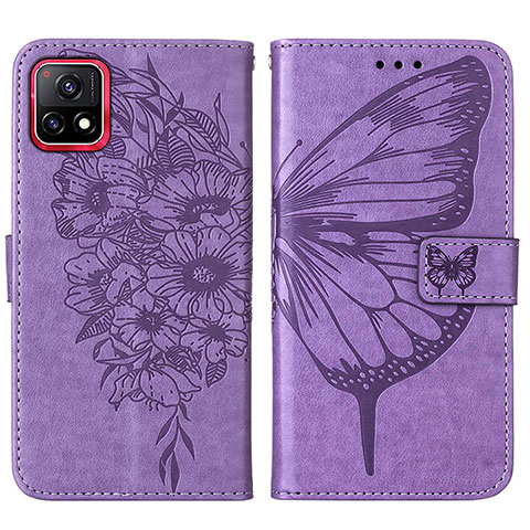 Custodia Portafoglio In Pelle Farfalla Cover con Supporto Y01B per Vivo Y72 India Lavanda