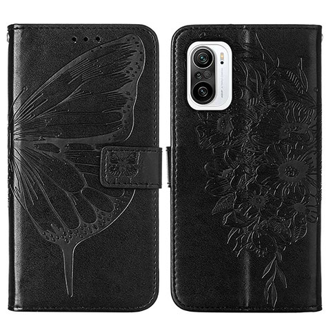 Custodia Portafoglio In Pelle Farfalla Cover con Supporto Y01B per Xiaomi Mi 11i 5G Nero