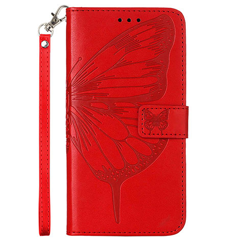 Custodia Portafoglio In Pelle Farfalla Cover con Supporto Y02B per Samsung Galaxy A03 Core Rosso