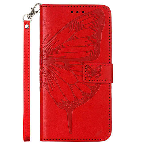 Custodia Portafoglio In Pelle Farfalla Cover con Supporto Y02B per Samsung Galaxy A03s Rosso