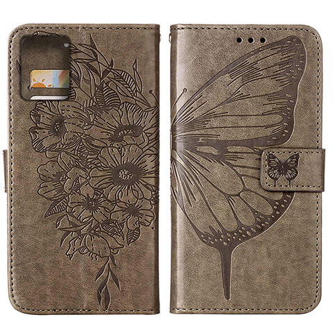 Custodia Portafoglio In Pelle Farfalla Cover con Supporto YB1 per Motorola Moto G 5G (2023) Grigio