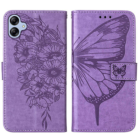 Custodia Portafoglio In Pelle Farfalla Cover con Supporto YB1 per Samsung Galaxy A04 4G Lavanda