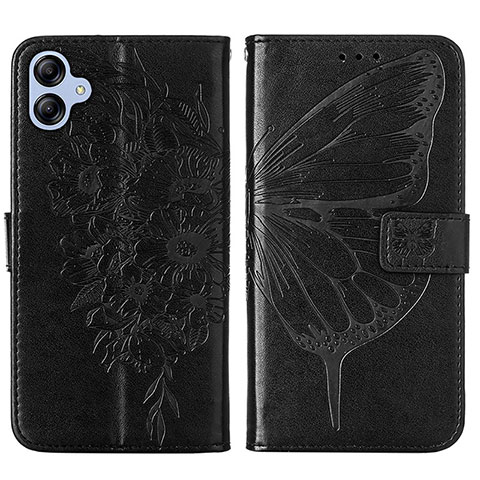 Custodia Portafoglio In Pelle Farfalla Cover con Supporto YB1 per Samsung Galaxy A04 4G Nero