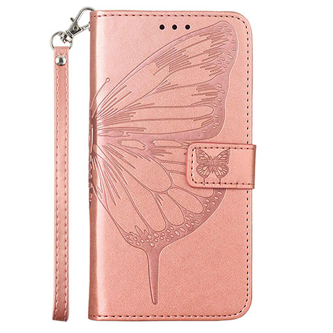 Custodia Portafoglio In Pelle Farfalla Cover con Supporto YB2 per Xiaomi Mi 12 Lite NE 5G Oro Rosa