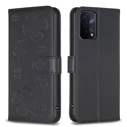 Custodia Portafoglio In Pelle Fiori Cover con Supporto BF1 per Oppo A93 5G Nero