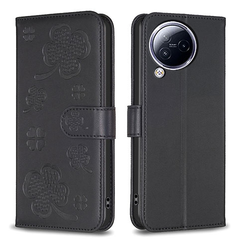 Custodia Portafoglio In Pelle Fiori Cover con Supporto BF1 per Xiaomi Civi 3 5G Nero