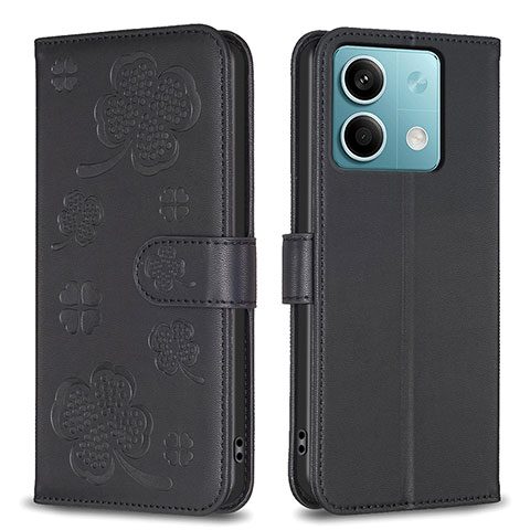 Custodia Portafoglio In Pelle Fiori Cover con Supporto BF1 per Xiaomi Redmi Note 13 5G Nero