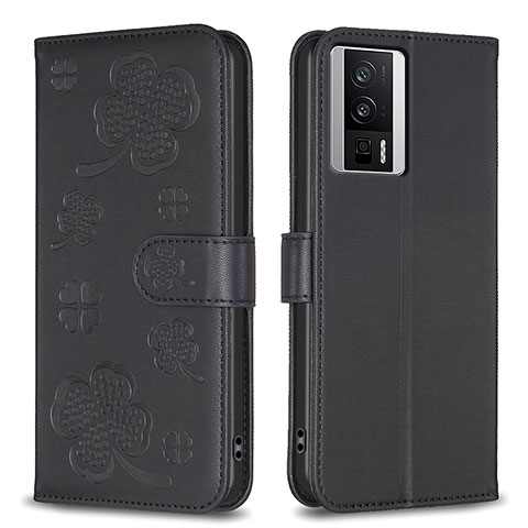 Custodia Portafoglio In Pelle Fiori Cover con Supporto BF2 per Xiaomi Poco F5 Pro 5G Nero