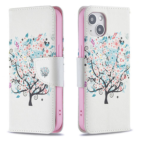 Custodia Portafoglio In Pelle Fiori Cover con Supporto L01 per Apple iPhone 13 Mini Multicolore