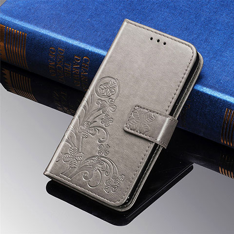 Custodia Portafoglio In Pelle Fiori Cover con Supporto L01 per Xiaomi Mi 11 Lite 4G Grigio