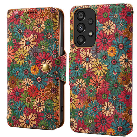 Custodia Portafoglio In Pelle Fiori Cover con Supporto MT1 per Samsung Galaxy A53 5G Multicolore