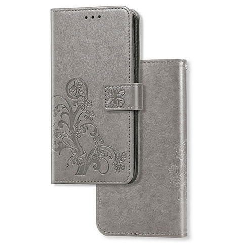 Custodia Portafoglio In Pelle Fiori Cover con Supporto per Google Pixel 5 XL 5G Grigio