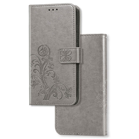 Custodia Portafoglio In Pelle Fiori Cover con Supporto per Huawei Honor 10X Lite Grigio