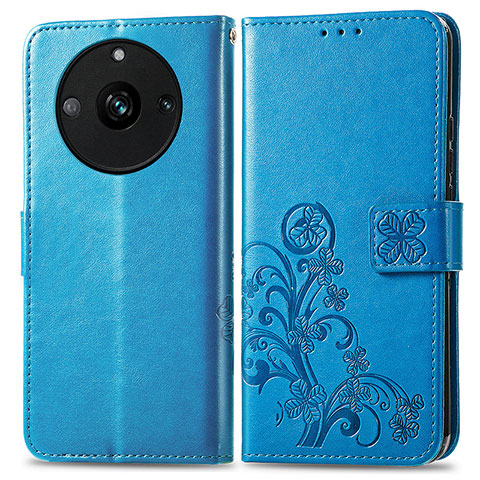 Custodia Portafoglio In Pelle Fiori Cover con Supporto per Realme Narzo 60 Pro 5G Blu