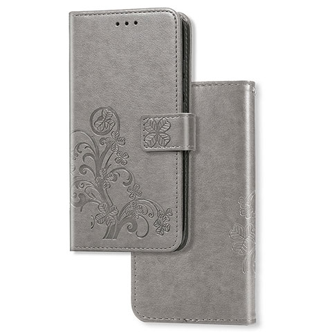 Custodia Portafoglio In Pelle Fiori Cover con Supporto per Samsung Galaxy A11 Grigio