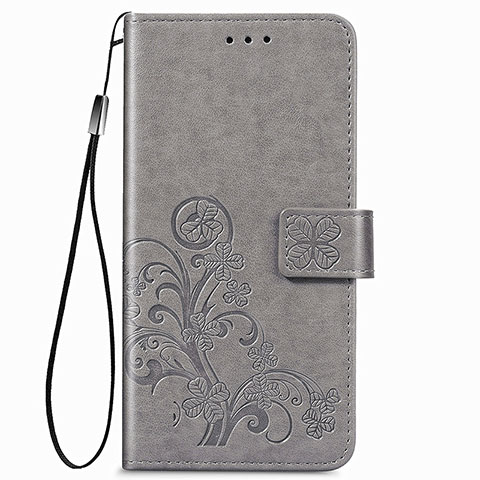 Custodia Portafoglio In Pelle Fiori Cover con Supporto per Samsung Galaxy A22 4G Grigio