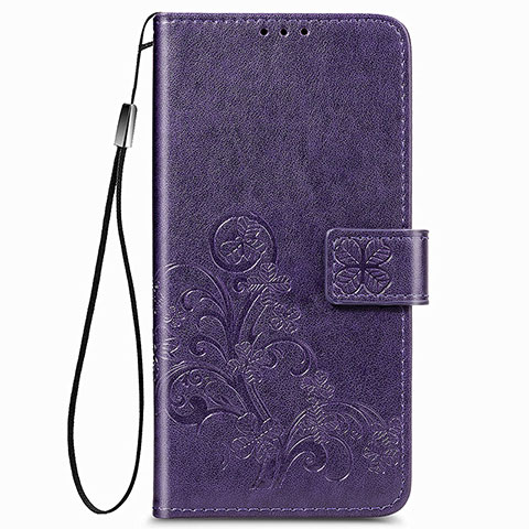 Custodia Portafoglio In Pelle Fiori Cover con Supporto per Samsung Galaxy A22 4G Viola