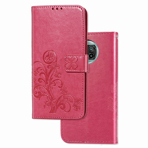 Custodia Portafoglio In Pelle Fiori Cover con Supporto per Xiaomi Mi 10i 5G Rosso