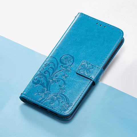 Custodia Portafoglio In Pelle Fiori Cover con Supporto S03D per Huawei Honor 60 Pro 5G Blu