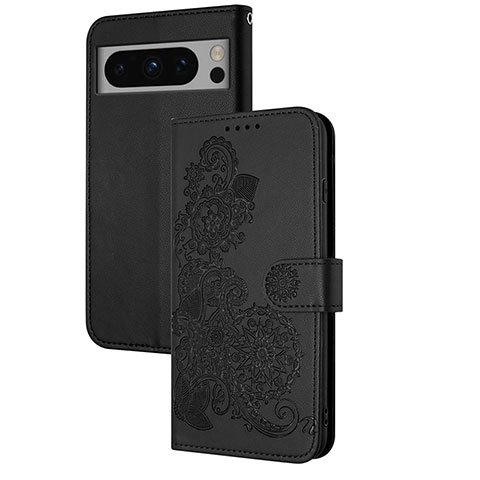 Custodia Portafoglio In Pelle Fiori Cover con Supporto Y01X per Google Pixel 8 Pro 5G Nero