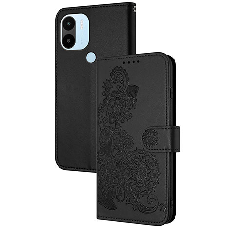 Custodia Portafoglio In Pelle Fiori Cover con Supporto Y01X per Xiaomi Redmi A1 Plus Nero