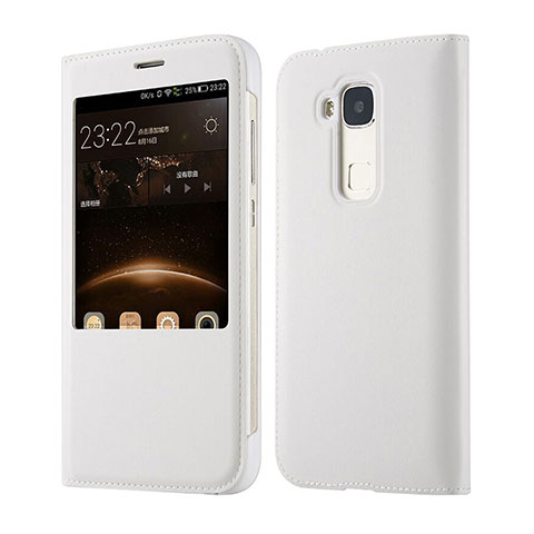 Custodia Portafoglio In Pelle per Huawei G8 Bianco