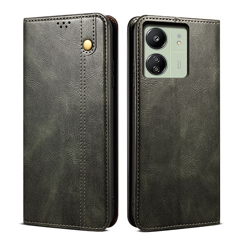 Custodia Portafoglio In stoffa con Supporto B01S per Xiaomi Redmi 13C Khaki