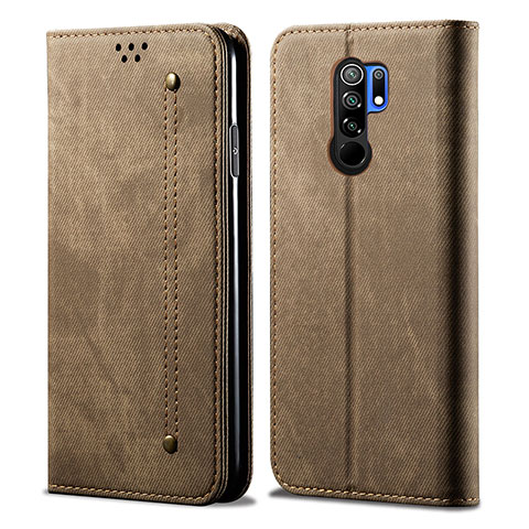 Custodia Portafoglio In stoffa con Supporto B01S per Xiaomi Redmi 9 Prime India Khaki