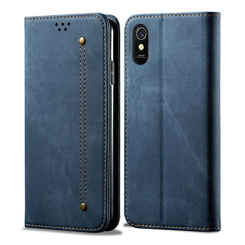 Custodia Portafoglio In stoffa con Supporto B01S per Xiaomi Redmi 9A Blu