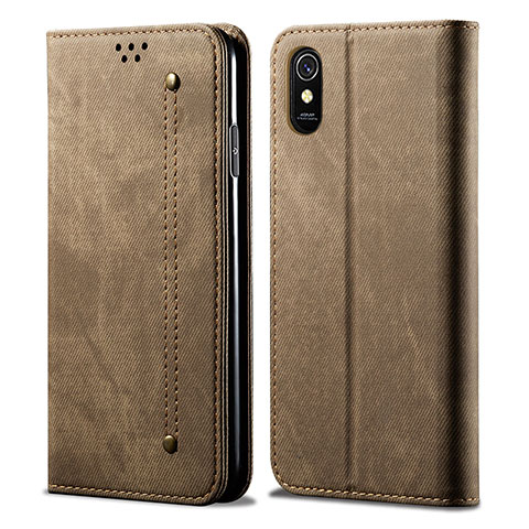 Custodia Portafoglio In stoffa con Supporto B01S per Xiaomi Redmi 9i Khaki