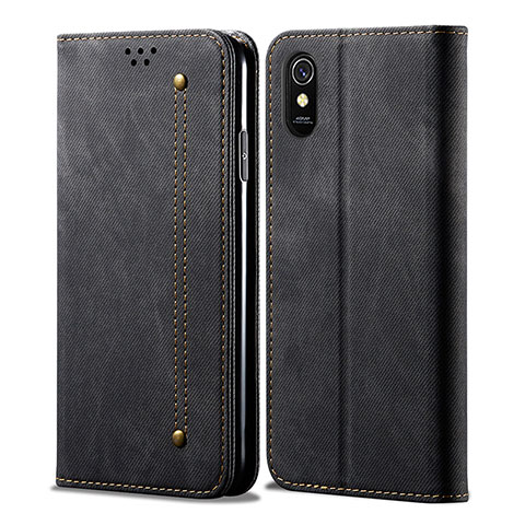 Custodia Portafoglio In stoffa con Supporto B01S per Xiaomi Redmi 9i Nero