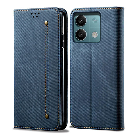 Custodia Portafoglio In stoffa con Supporto B01S per Xiaomi Redmi Note 13 5G Blu