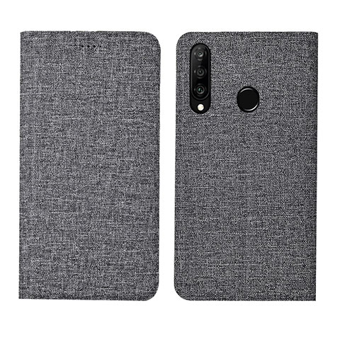 Custodia Portafoglio In stoffa con Supporto H01 per Huawei Nova 4e Grigio